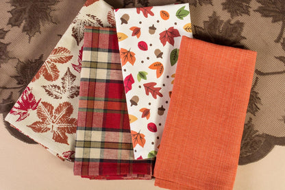 Rustic Autumn Leaves Kitchen Collection Thanksgiving & Fall Table Décor, Napkin Set, 20X20, 6 Piece