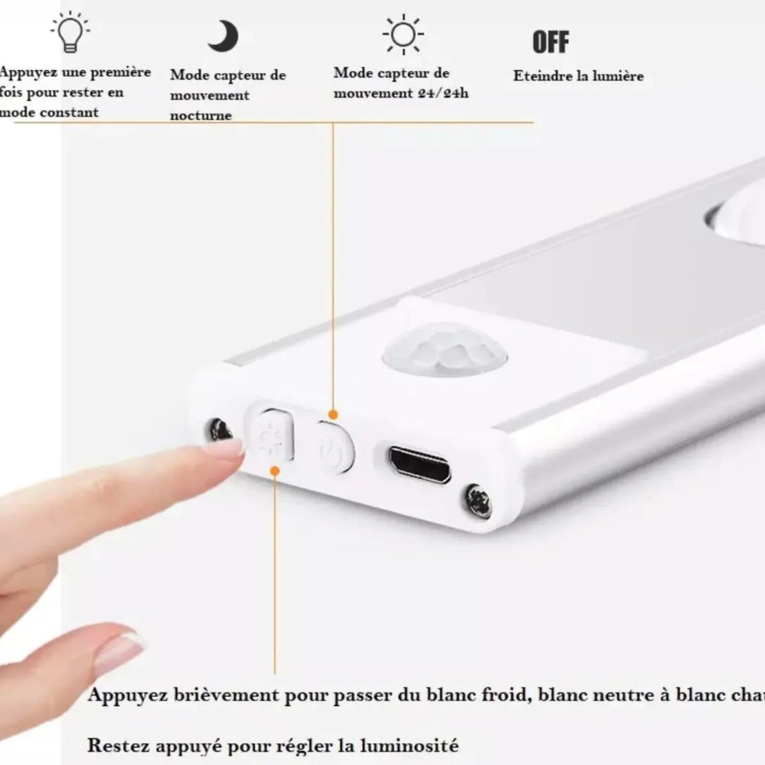 Lampe LED Sans Fil Avec Détecteur De Mouvement