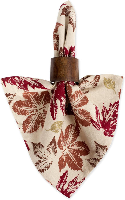 Rustic Autumn Leaves Kitchen Collection Thanksgiving & Fall Table Décor, Napkin Set, 20X20, 6 Piece