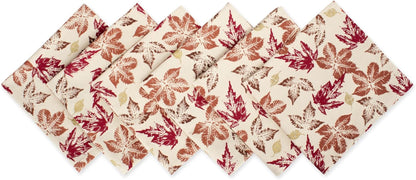 Rustic Autumn Leaves Kitchen Collection Thanksgiving & Fall Table Décor, Napkin Set, 20X20, 6 Piece