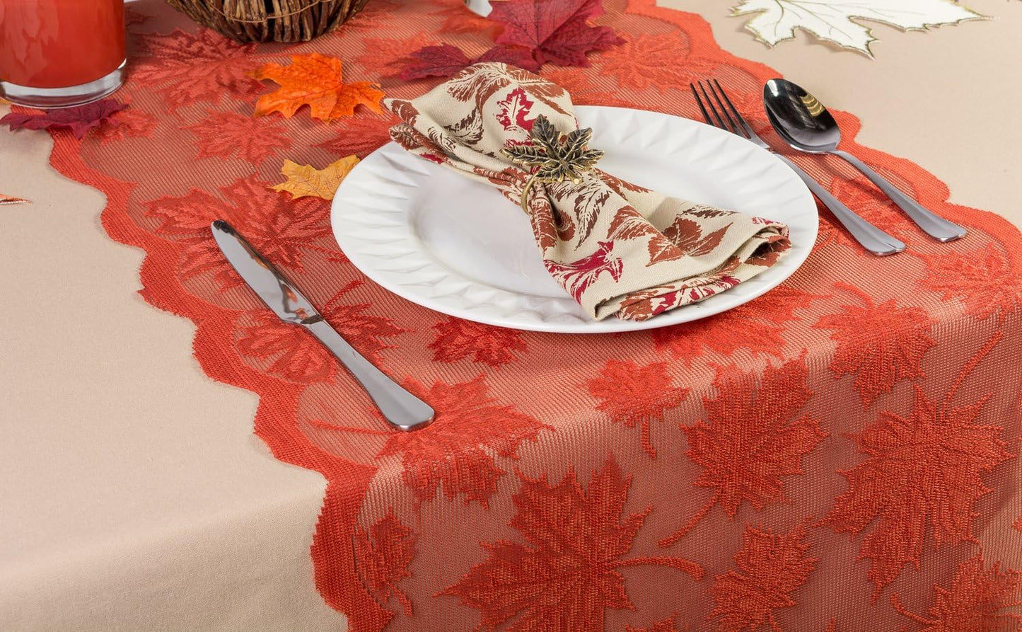 Rustic Autumn Leaves Kitchen Collection Thanksgiving & Fall Table Décor, Napkin Set, 20X20, 6 Piece